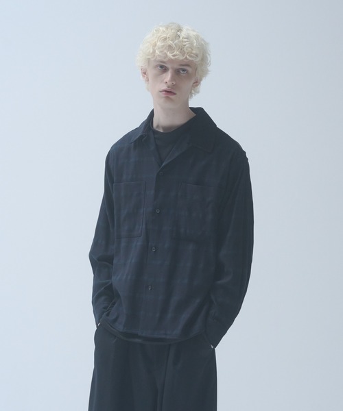 DOOPZ（ドープス） シャツ OMBRE CHECK OPEN COLLAR SHIRT - オンブレ