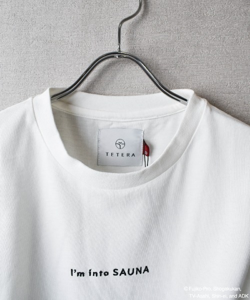 tシャツ 「TETERA×ドラえもん」SAUNA GIZA T / ドラえもん刺繍 エジプト綿 ショートスリーブ Tシャツ tete22-004 レデ TETERA×ドラえもん】SAUNA GIZA T / ドラえもん刺繍 エジプト綿