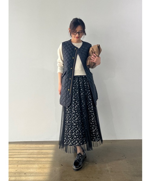 ベスト ジレ 「UNIVERSAL OVERALLコラボ」キルティングジレ「低身長・小柄女性」 レディース ベスト ジレ 「UNIVERSAL OVERALLコラボ」キルティングジレ「低