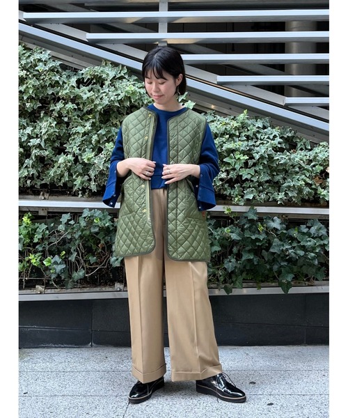 ベスト ジレ 「UNIVERSAL OVERALLコラボ」キルティングジレ「低身長・小柄女性」 レディース ベスト ジレ 「UNIVERSAL OVERALLコラボ」キルティングジレ「低