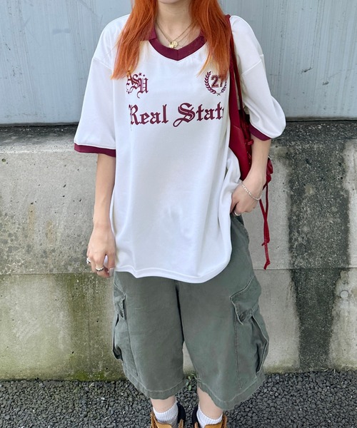 tシャツ ワンショルダーユニフォームTシャツ レディース REMUR tシャツ ワンショルダーナンバリングトップス レディース