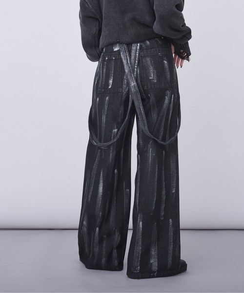 Ellno Loset ジーンズ 3Dサスペンダー付き（取り外し可能）箔