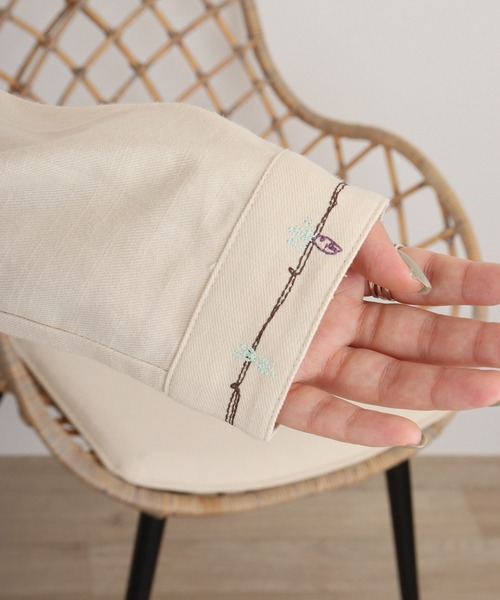 ブラウス シャツ EMAGO 野菜刺繍ブラウス レディース Emago ブラウス シャツ EMAGO 北欧植物刺繍ブラウス レディース
