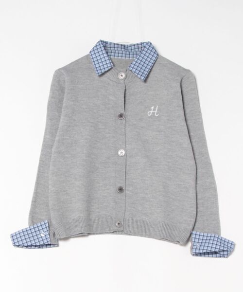 Uenui カーディガン 「 cunii 」レイヤード チェックシャツ