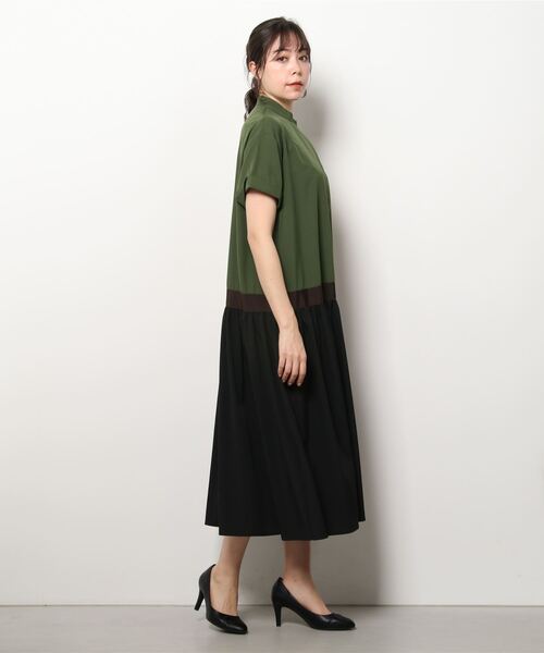 『カロリナグレイサー』黒のミドル丈半袖ワンピース　かわいい上品 CAROLINA GLASER 「CAROLINA GLASER」 半袖ワンピース ONE SIZE