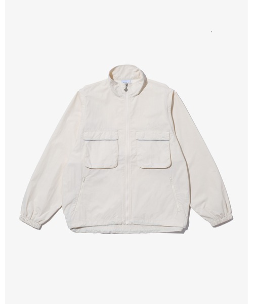 keboz ナイロンジャケット ベージュ KEBOZ（ケボズ）の「GRID CHECK TRACK JACKET（ナイロン