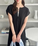 ワンピース 半袖 「全骨格細見え」前後2WAY...の詳細画像5
