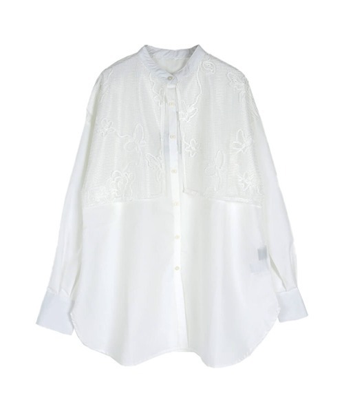 ブラウス シャツ CODE EMBROIDERY MESH CAPE SHIRT レディース ブラウス シャツ CODE EMBROIDERY MESH CAPE SHIRT レディース
