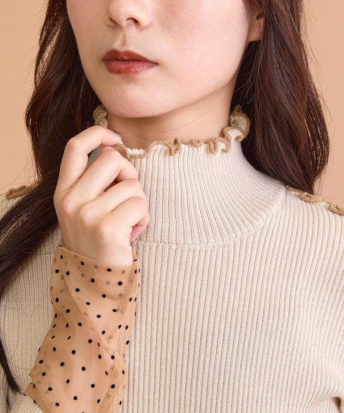 「paravion」 タートルネックニット FREE アイボリー レディース_画像2