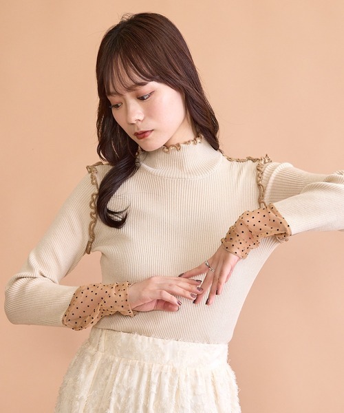 「paravion」 タートルネックニット FREE アイボリー レディース_画像7