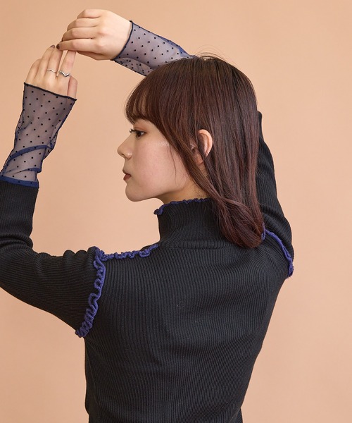 「paravion」 タートルネックニット FREE アイボリー レディース_画像8