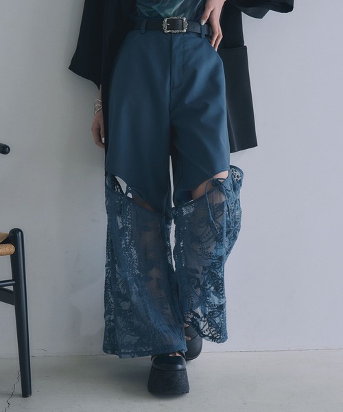 HARE パンツ レースカットアウトパンツ(HARE) レディース