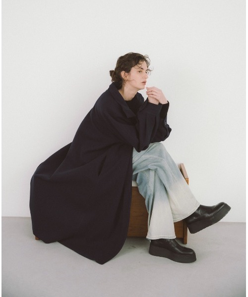 「duei」 コート FREE ネイビー レディース_画像3