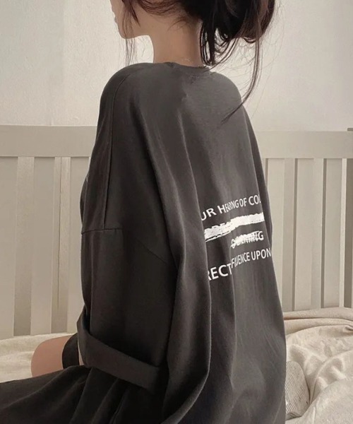 tシャツ バックプリントオーバーサイズTシャツ レディース LETee tシャツ オーバーサイズ バックプリントティーシャツ