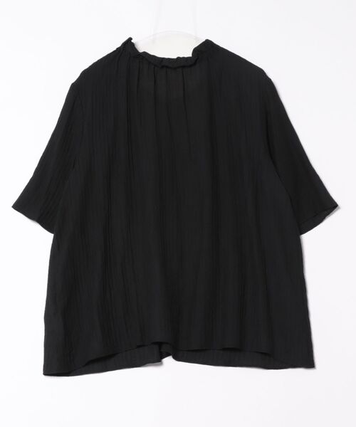 【fleur】【Ｌ〜５Ｌ】ドビーストライプフリルカラーブラウス fleur by mint breeze ブラウス シャツ 「L〜5L 大きいサイズ