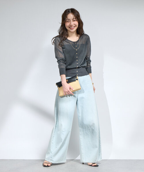 La boutique BonBon パフスリーブカーディガン La boutique Bonbon カーディガン 「着回し力抜群！」シアー