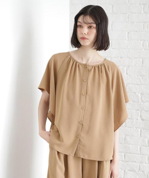 THE SHOP TK ブラウス シャツ 袖フレアブラウス「防シワ／接触冷