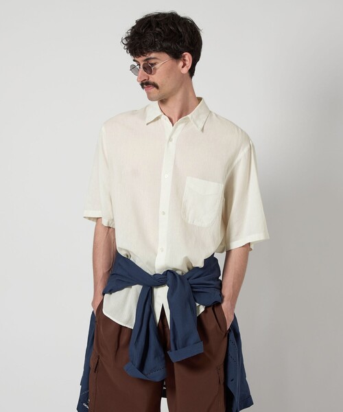 海外ブランド  STEVEN ALAN ストライプ ピケ CC Alan」 「Steven シャツ トップス