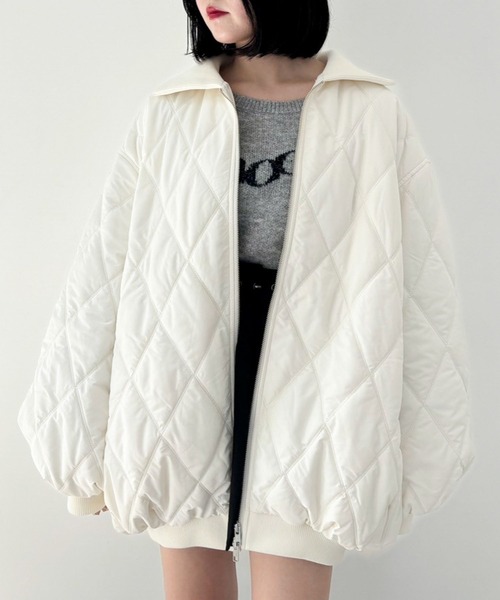 Heather（ヘザー） キルティングブルゾン FREE オフホワイト