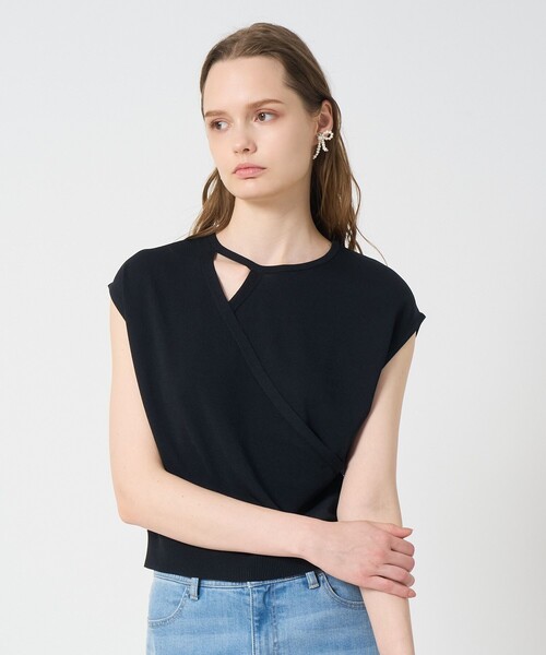 ANAYI（アナイ） ニット セーター アシメカシュクールプルオーバー