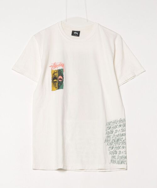 Stussy 半袖シャツ ホワイト USA製】90s OLD Stussy 半袖シャツ ドット柄 ロゴ ホワイト