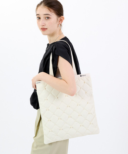 【LeSportsac】LG EMERALD TOTE W/ PEARLS トートバッグ EMERALD TOTEリサイクルドブラックJP（トートバッグ