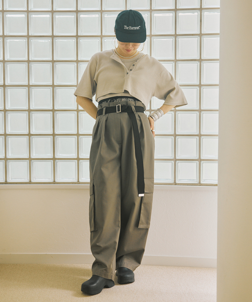 oll*FRAMeWORK ハイウエストカーゴパンツ FRAMeWORK（フレームワーク） カーゴパンツ oll*FRAMeWORK ハイ