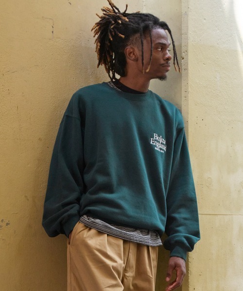 Bukta（バクタ） トレーナー スウェット ヘビー裏毛刺繍クルー メンズ