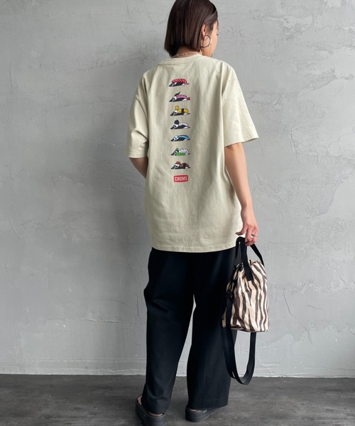 「CHUMS」 半袖Tシャツ L ホワイト レディース