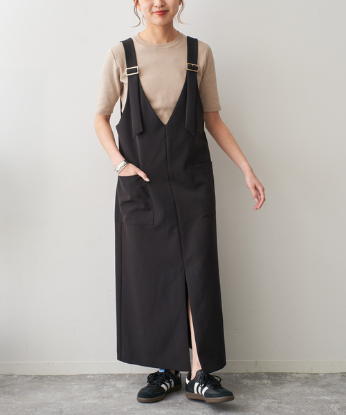 spickandspan ブラック　サロペット　スカート　36 Spick＆Span 「Spick & Span」 サロペットスカート 36 ブラック