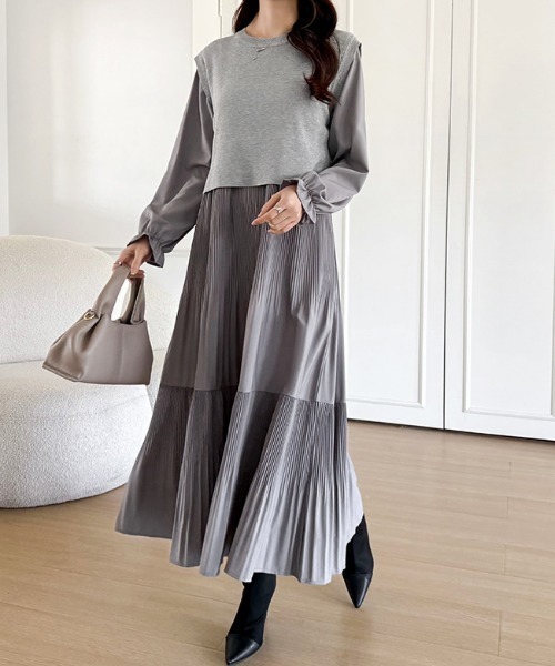 COCOMOMO 長袖ワンピース FREE グレー レディース : ZOZOTOWN Yahoo!店