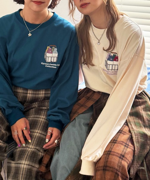 DOUBLE NAME（ダブルネーム） tシャツ Gyunyu bottle lid BACKモチーフ
