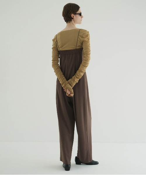 CLANE（クラネ） tシャツ W TULLE SHIRRING TOPS レディース