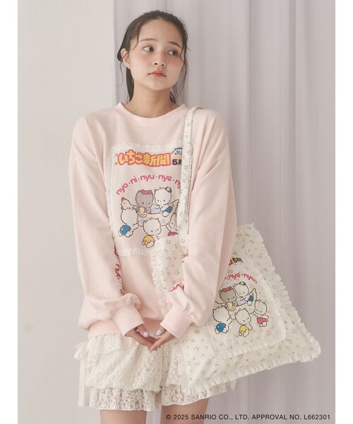 merry jenny いちご新聞frill frillスウェット メリージェニー merry jenny いちご新聞frill frillスウェット