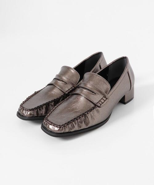 SENSE OF PLACE by URBAN RESEARCH ローファー メタリックギャザー