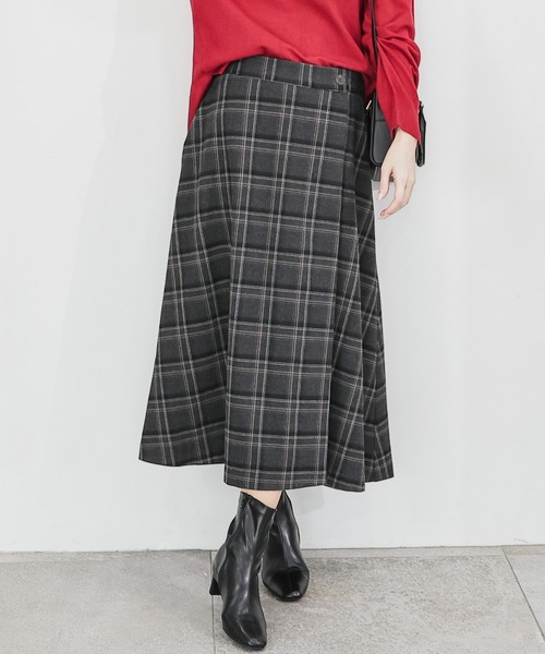 GLACIER lusso スカート チェックラップ風スカート : ZOZOTOWN