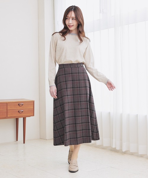 GLACIER lusso（グラシアルッソ） スカート チェックラップ風スカート