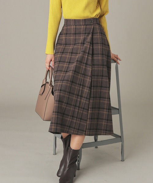 GLACIER lusso（グラシアルッソ） スカート チェックラップ風スカート