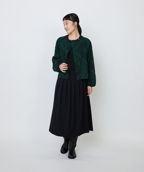 美品　outil リネンカシュクールブラウス　DARK GREEN LOISIR リネンシャツ ブラウス シャツ 「少量生産」ガーゼエンブロイ