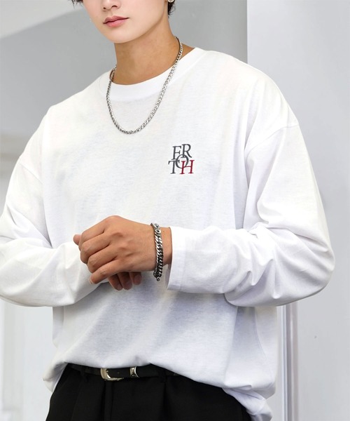 tシャツ 刺繍 ワンポイント グラフィック ロンT ロゴ ハート 黒ネコ