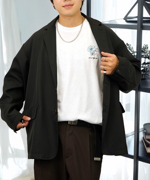 tシャツ 刺繍 ワンポイント グラフィック ロンT ロゴ ハート 黒ネコ
