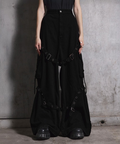 ERAR ジーンズ 「ERAR」ヴィンテージライクスプレー加工ベルトデザイン