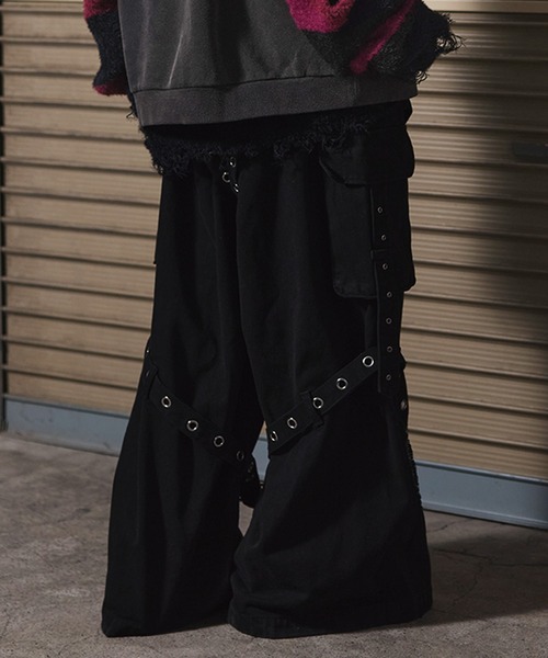 ERAR ジーンズ 「ERAR」ヴィンテージライクスプレー加工ベルトデザイン