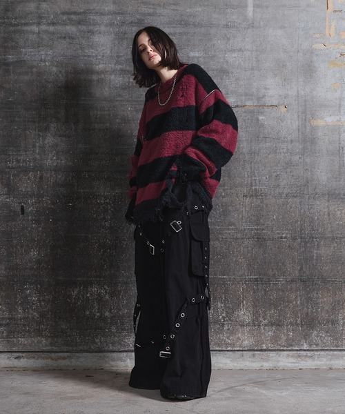 ERAR ジーンズ 「ERAR」ヴィンテージライクスプレー加工ベルトデザイン