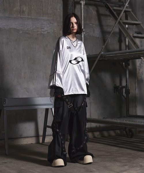 ERAR ジーンズ 「ERAR」ヴィンテージライクスプレー加工ベルトデザイン