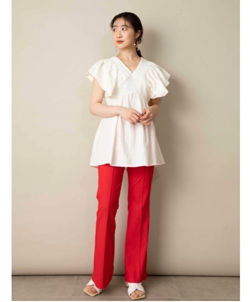 「LILY BROWN」 半袖ブラウス ONE SIZE ベージュ レディースの画像