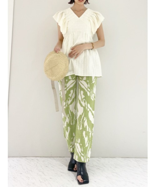 「LILY BROWN」 半袖ブラウス ONE SIZE ベージュ レディースの画像