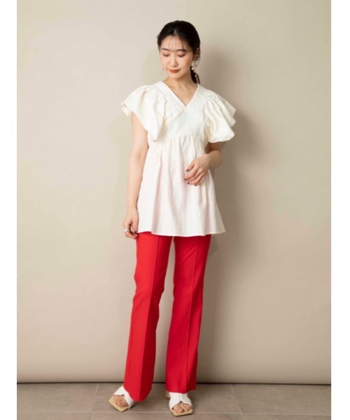 「LILY BROWN」 半袖ブラウス ONE SIZE ベージュ レディースの画像