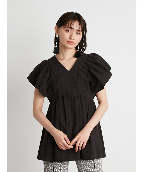 「LILY BROWN」 半袖ブラウス ONE SIZE ベージュ レディースの画像