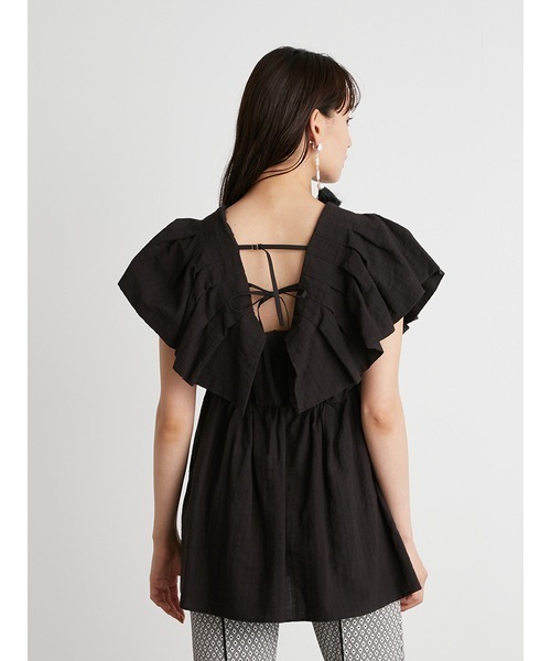 「LILY BROWN」 半袖ブラウス ONE SIZE ベージュ レディースの画像